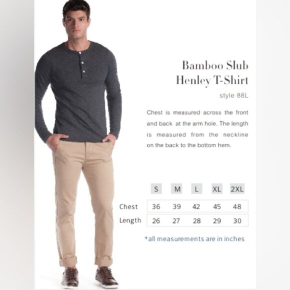 Mens Coho Apparel Logo Artisan Melange Henley Long Sleeve Shirt White Size Large - Picture 13 of 13